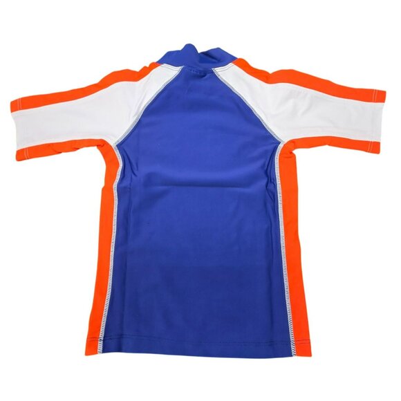 SunBusters Boys Rashguard Shirt UPF 50 Sun Protection Blue White 12/18 Mo JJ4125 - Picture 2 of 5